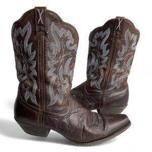 Twisted X Brown Leather Embroidered Cowgirl Western Cowboy Boots Women's 10 B